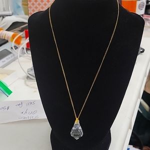 Vintage teardrop crystal necklace